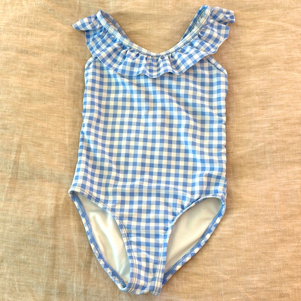 Carter's Blue and White Checkered Kids Swim One Piece
